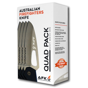 Australian Firefighters Knife Packaging (Quad Pack) with Warranty Stamp