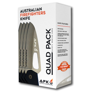 Australian Firefighters Knife Packaging (Quad Pack) with Warranty Stamp