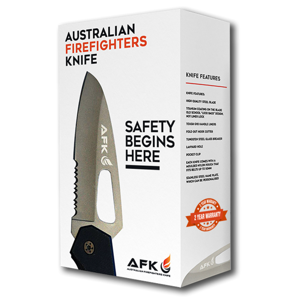Australian Firefighters Knife Packaging (Personal) with Warranty Stamp